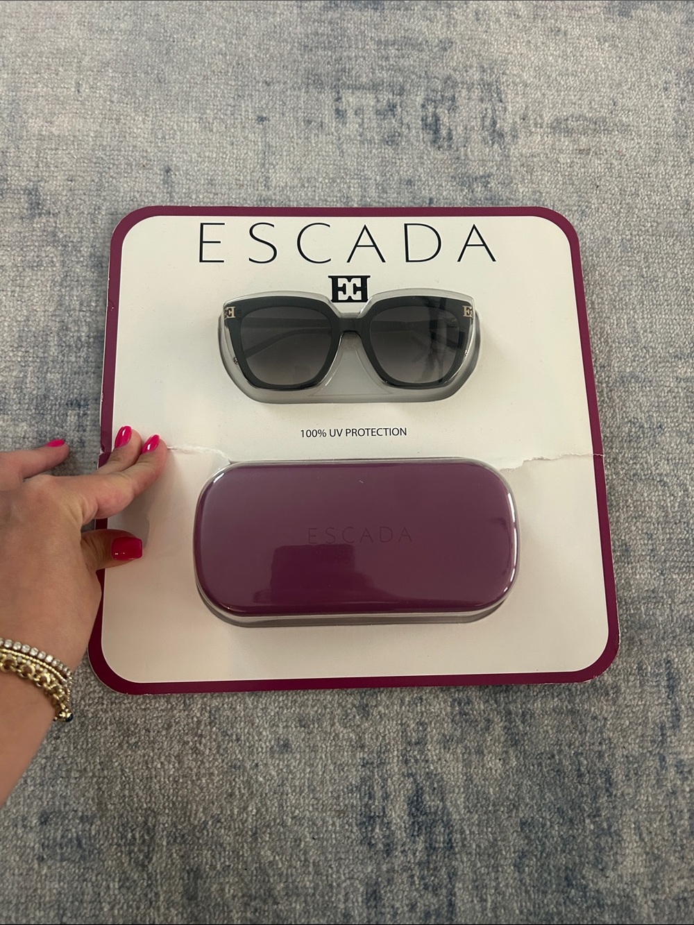 Escada Gradient Lens Sunglasses with Eyeglasses Case
